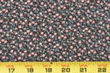 By 1/2 Yd, Vintage, Pink & Turquoise Calico on Brown Cotton, Peter Pan, P8553 Flowering Plants