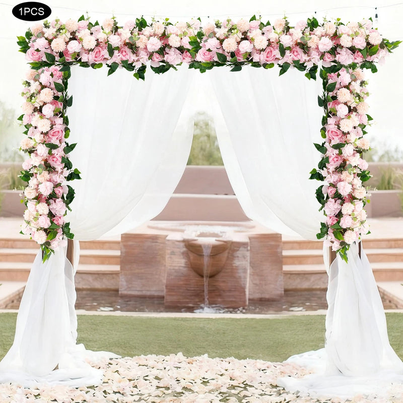 Artificial Flowers Artificial Elegant Flowers Row 100*30cm for Home PartyWedding Hydrangea