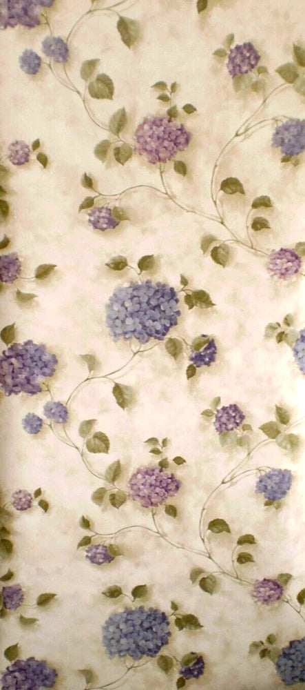 Large Purple Hydrangea Flowers on Cream Faux Background by Beacon House 78-57803 Hydrangea