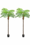 Artificial Palm Tree 8.5ft Tall Trees Plants 20Leaves Outdoor Palm Trees 2Pack Green Plant