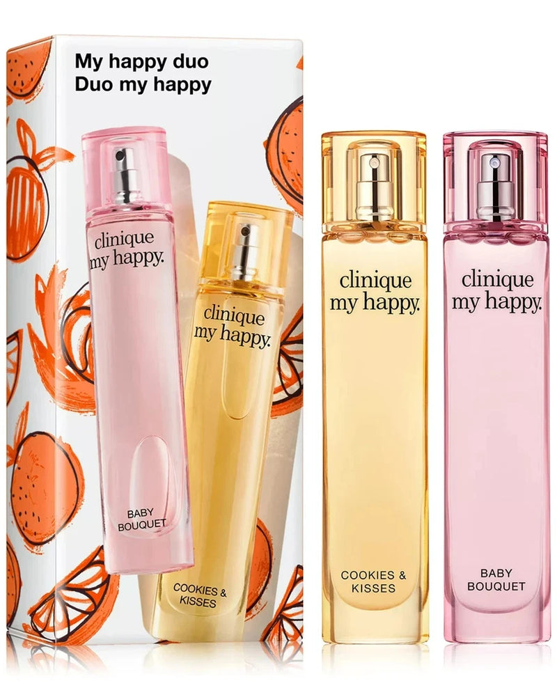 Clinique My Happy Duo: Baby Bouquet / Cookies & Kisses EDP 0.5oz *2 Set NIB EDP