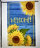 Garden Flag 12x18 Sunflower Welcome Double Sided Handmade Sunflower