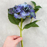 Lot of 2 Blue Artificial Hydrangea 15" Floral Stems Hydrangea