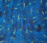Flower Jewels BTY Teresa Ascone P&B Textile Grass Floral Crackle Deep Blue Flowering Plants