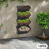16Pcs Vertical Garden Wall Mounted Planters Decor Plant Hanging Flower Pot Garden Plants