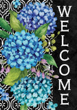 12.5 x 18 Hydrangeas on Black Garden Flag Hydrangea
