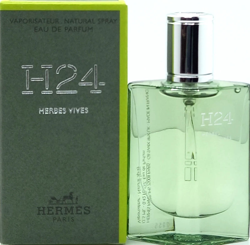 HERMES H24 HERBES VIVES EAU DE PARFUM MINI SPRAY FOR MEN 0.42 Oz/ 12.5 ml TRAVEL EDP