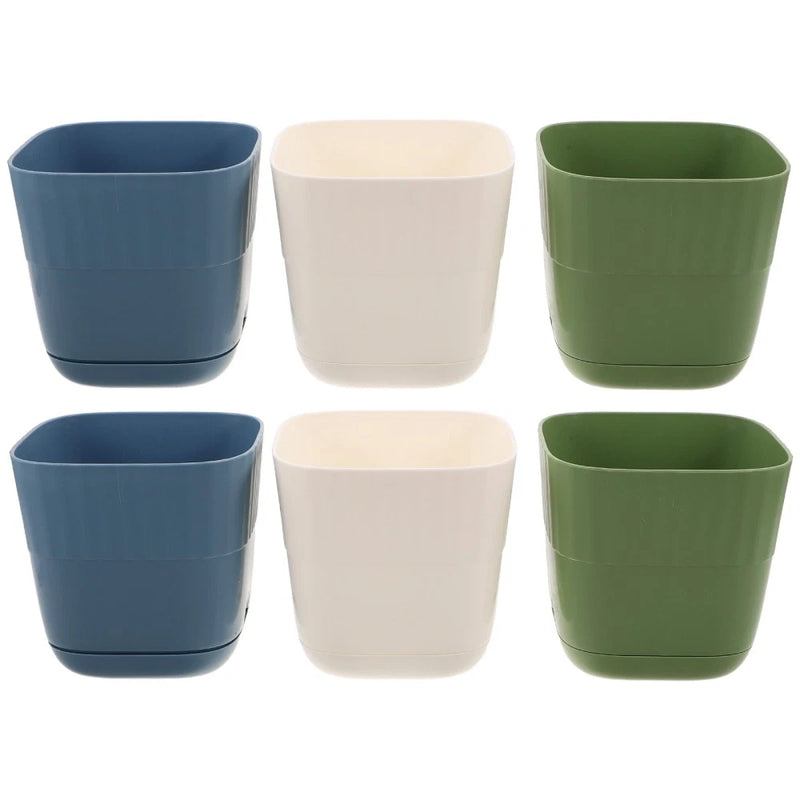 6pcs Mini Plant Nursery: Succulent Planter with Saucers - Plastic Flower Orchid Garden Plants