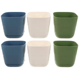 6pcs Mini Plant Nursery: Succulent Planter with Saucers - Plastic Flower Orchid Garden Plants