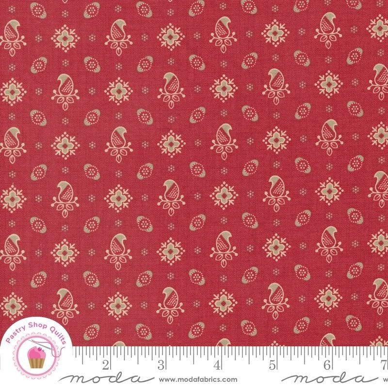 Moda ROUENNERIES TROIS 13965 15 Rouge Red FRENCH GENERAL Quilt Fabric Flowering Plants