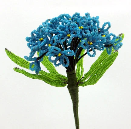Vintage French Glass Beaded Turquoise Forget Me Not (LS #2) Flower Bouquet Bouquet