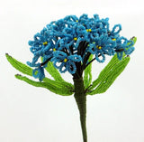 Vintage French Glass Beaded Turquoise Forget Me Not (LS #2) Flower Bouquet Bouquet