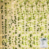 84Ft 12 Pack Artificial Ivy Garland Fake Plants, Vine Hanging Garland with CE... Green Plant