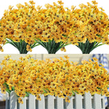 Jutom 24 Pcs Artificial Flowers Outdoor Decoration, UV Resistant Silk Fall Fa... Green Plant