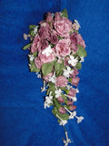 New Sullivan Inc. Grape French Rose/Stephanotis Silk Flowers Bridal Bouquet Bouquet