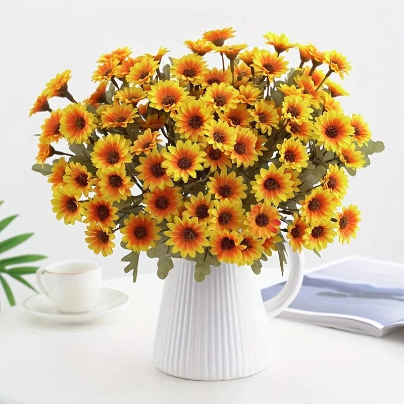 1/3PCS Artificial Silk Gerbera Daisy Flower Realistic Faux Decor for Home Garden Sunflower