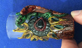 RARE Unique Oddball 3D Reptile Lizard and Sunflower Flower Tall Bar Shot Glass Sunflower