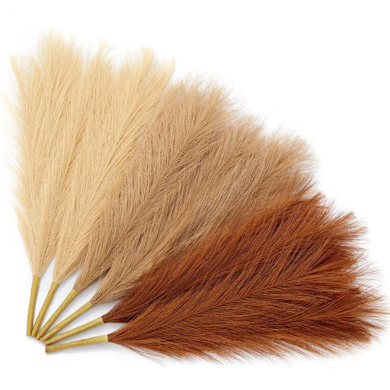 Pampas Grass Boho Home Decor 17in 6pcs Artificial Dried Pampas Grass Decor Fa... Pampas Grass