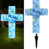 Hydrangea Solar Stake Light for Outdoor Memorial Hydrangea Garden Cross Stake... Hydrangea