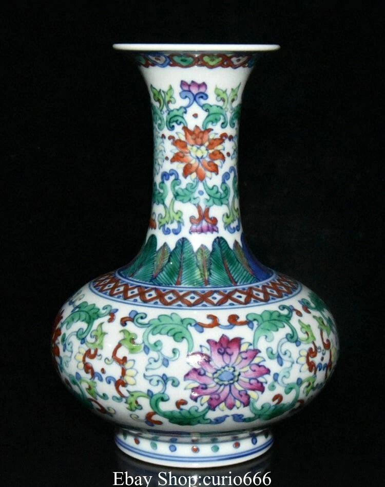 6'' Yongzheng Marked Doucai Porcelain Peony Flower Flowers Pattern Bottle Vase Peony