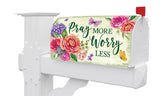 Pray More Worry Less Butterfly Hydrangea Flower Magnetic Mailbox Cover Only Hydrangea