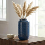 Vase Large Ceramic Vase for Pampas Grass, Modern Farmhouse Vases 11 Inch Blue Pampas Grass