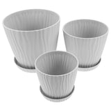 3 Pcs Plant Pot with Saucer Garden Succulent Pots Plastic Nursery Garden Plants