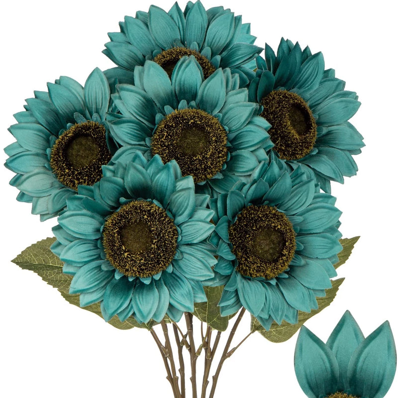 Large Silk Sunflowers Artificial Flowers 26" Long Stem Artificial Sunflower 6... Sunflower