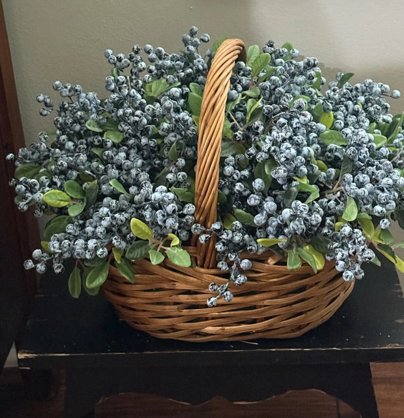 10Pack Artificial Flowers California Faux Blueberries Artificial Stems for Decor Flowering Plants