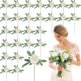 Zeyune 50pcs Artificial Peonies, 4inch White Silk Peony Flowers Heads for Dec... Peony