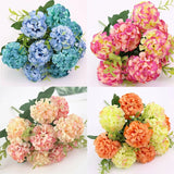 10 Heads Decor Home Hydrangea Home Party Beautiful Fake Flowers Artificial Silk Carnation