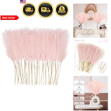 Artificial Pampas Grass Decor 50pcs Pink Faux Floral Stems Indoor Outdoor Pampas Grass