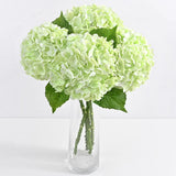 3 Pcs Real Touch Hydrangea Artificial Flowers, 21" Light Green Full Faux Hydr... Hydrangea