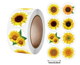 40 SUNFLOWER SCRAPBOOKING ENVELOPE SEALS LABELS STICKERS 1" ROUND FREE SHIPPING Sunflower