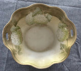 RS Germany 1900-1946 Porcelain Scalloped Floral Berry Bowl Hydrangea Prussia Hydrangea