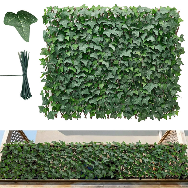 Uimoso Expandable Privacy Screen 25 x 126 in Artificial Plant Wall for Patio Green Plant