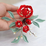 Flower Hair Comb Peony Luxury Hanfu Hairpin Vintage Chinese Style Headpiece Peony