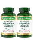 Nature's Bounty High Absorption Magnesium Glycinate 240 mg, 180 Capsules, 2 Pack Bouquet