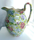 James Kent Staffordshire Hydrangea Floral Chintz Large Pitcher 6.5" Hydrangea