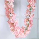 Blush 7 ft 3D Chain Silk Hydrangea Garland Wedding Party Flowers Decorations Hydrangea