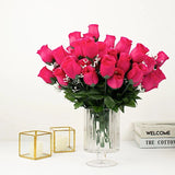 84 Fuchsia SILK ROSE BUDS Wedding Party Flowers Bouquets Decorations Bouquet