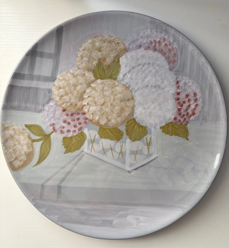 Vietri Hydrangea Wall Plate. 15.5". by Sara Bellini. Hand painted, Italy* Hydrangea