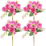4 Bundles Peonies Artificial Flowers Faux Peonies Wedding Artificial Flower B... Peony