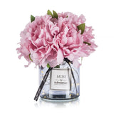 Pink Artificial Flowers in Vase: Fake Hydrangea with Gray Vase Light for Tabl... Hydrangea