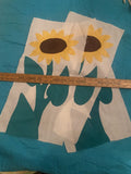 (3) Antique 1930's Quilt Block SunFlower Applique  11Óx22" Great Fabrics Sunflower