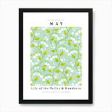 May Birth Flowers Lily Of The Valle Framed Wall Art Poster Canvas Print Picture Lily