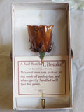 Vintage Life-sake Flowers. Beautiful Real Rose. Brooch / Pin. Dried Flower