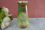 Vintage Porcelain Flower Vase Hand Painted with Hydrangea Hydrangea
