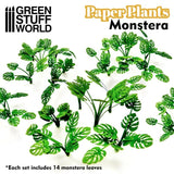 Paper Plants - Monstera - Miniature Bases Model Scenery Landscape Green Plant