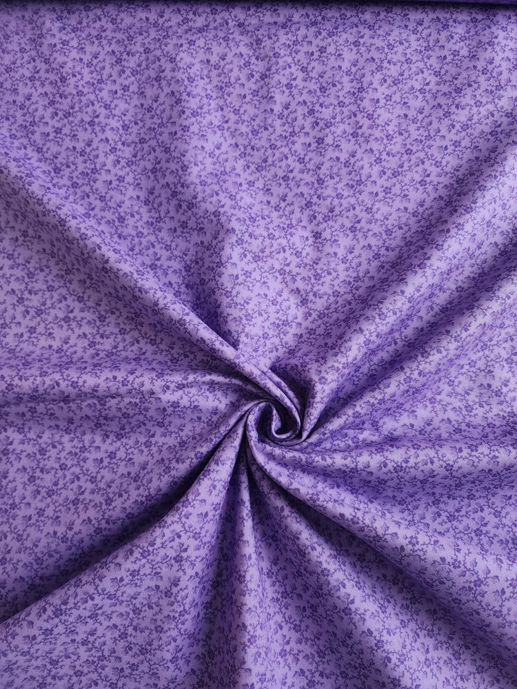 Purple Floral Fabric by the Yard Flowering Plants